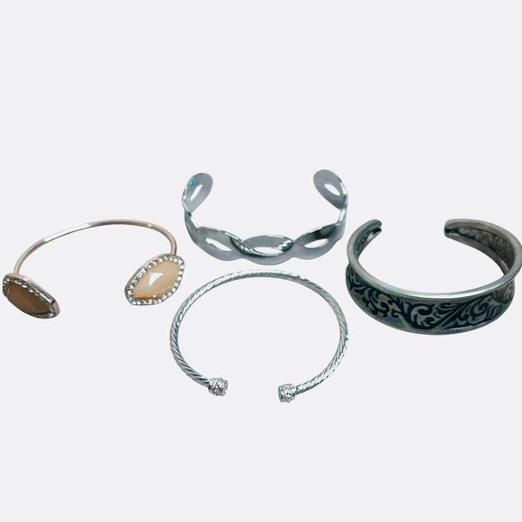 Cuff Bracelets Various Tones Materials Lot - Picture 1 of 6